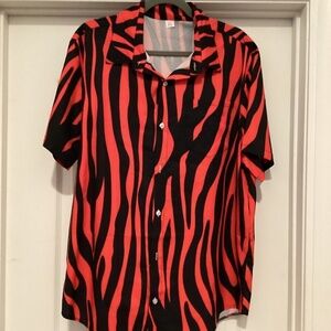 Vintage Short Sleeve Print Blouse ( Size-XL) ( NWOT)